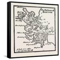 Plan of the Harbour of Boston at the Beginning of the 18th Century, USA, 1870S-null-Framed Stretched Canvas