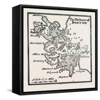 Plan of the Harbour of Boston at the Beginning of the 18th Century, USA, 1870S-null-Framed Stretched Canvas