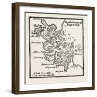 Plan of the Harbour of Boston at the Beginning of the 18th Century, USA, 1870S-null-Framed Giclee Print