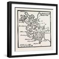 Plan of the Harbour of Boston at the Beginning of the 18th Century, USA, 1870S-null-Framed Giclee Print