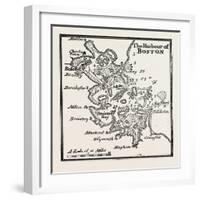 Plan of the Harbour of Boston at the Beginning of the 18th Century, USA, 1870S-null-Framed Giclee Print