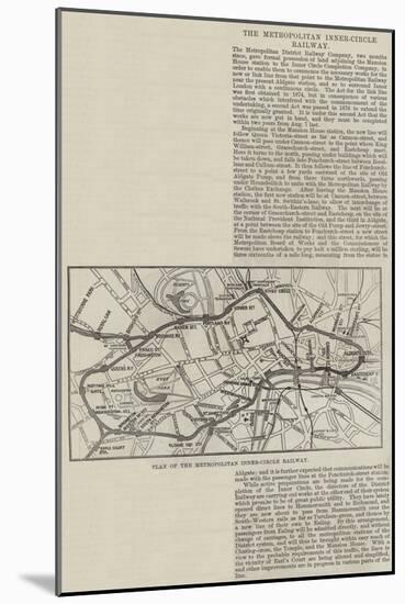 Plan of the Metropolitan Inner-Circle Railway-null-Mounted Giclee Print