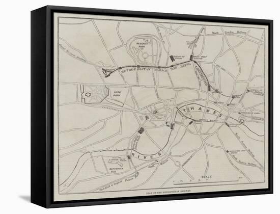 Plan of the Metropolitan Railway-null-Framed Stretched Canvas