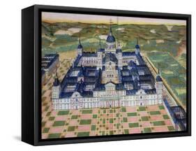 Plan of the Monastery of El Escorial, from "Civitates Orbis Terrarum"-Joris Hoefnagel-Framed Stretched Canvas