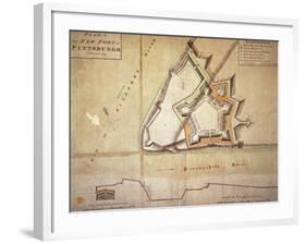 Plan of the New Fort at Pittsburgh, November 1759 (Hand Coloured Engraving)-American-Framed Giclee Print