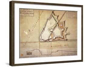 Plan of the New Fort at Pittsburgh, November 1759 (Hand Coloured Engraving)-American-Framed Giclee Print