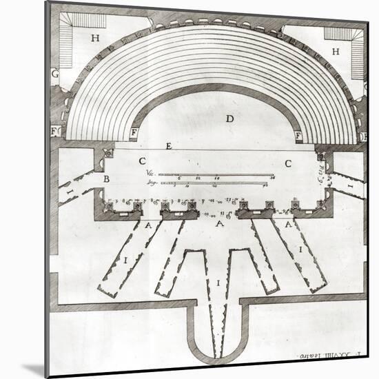 Plan of the Olympic Theatre, Vicenza, Designed by Andrea Palladio Built in 1580-85-null-Mounted Giclee Print