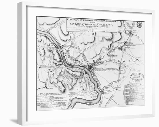 Plan of the Operations of General Washington, Against the Kings Troops in New Jersey, 1777-William Faden-Framed Giclee Print