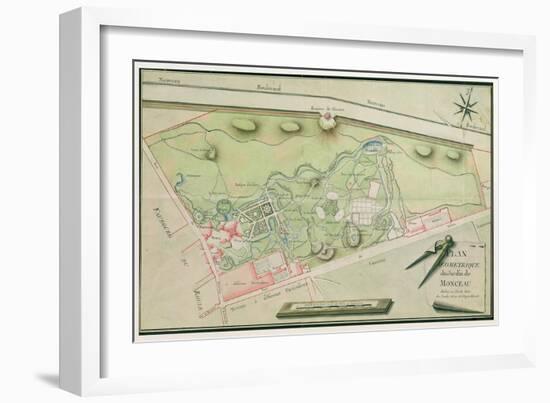 Plan of the Parc Monceau, 1803 (Pen and Ink and W/C on Paper)-Lauly-Framed Giclee Print