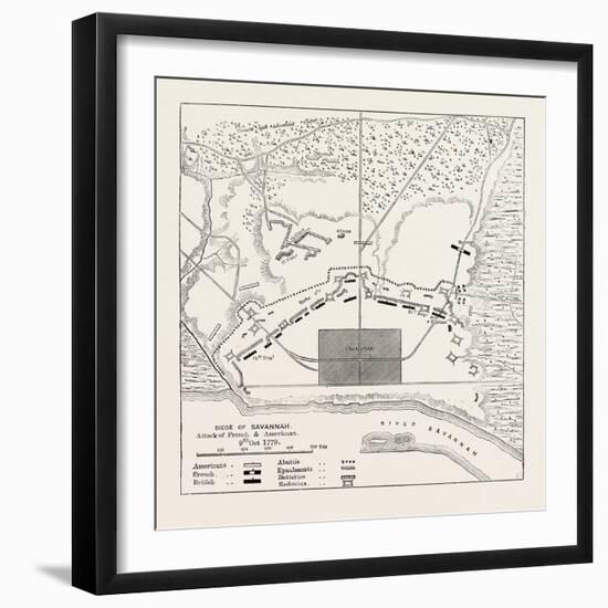 Plan of the Position before Savannah, United States of America; Siege of Savannah, USA, 1870S-null-Framed Giclee Print