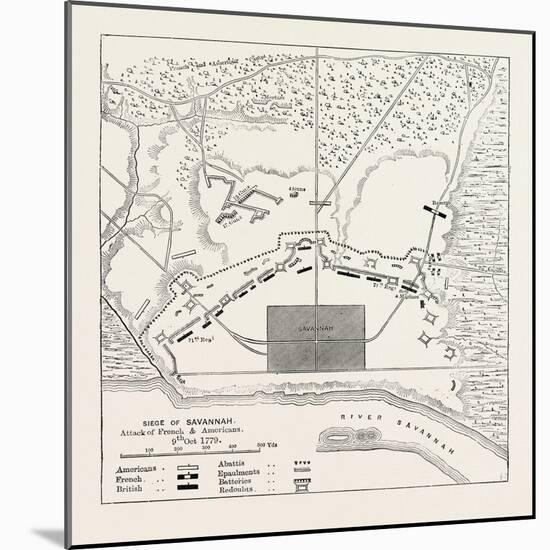 Plan of the Position before Savannah, United States of America; Siege of Savannah, USA, 1870S-null-Mounted Premium Giclee Print