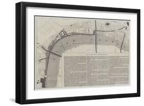 Plan of the Proposed Thames Embankment-null-Framed Giclee Print