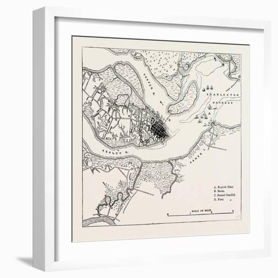 Plan of the Siege of Charleston, USA, 1870s-null-Framed Giclee Print