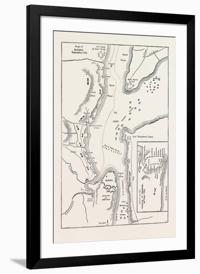 Plan of the Siege of Quebec, Canada, 1870s-null-Framed Giclee Print