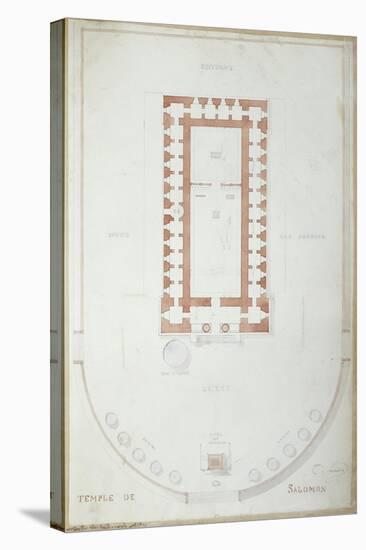 Plan of the Temple of Solomon in Jerusalem, Mid 19th Century-Andre Lenoir-Stretched Canvas