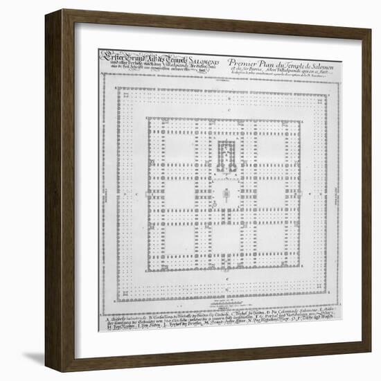 Plan of the Temple of Solomon, Jerusalem, Fron "Entwurf Einer Historischen Architektur," 1721-Johann Bernhard Fischer Von Erlach-Framed Giclee Print