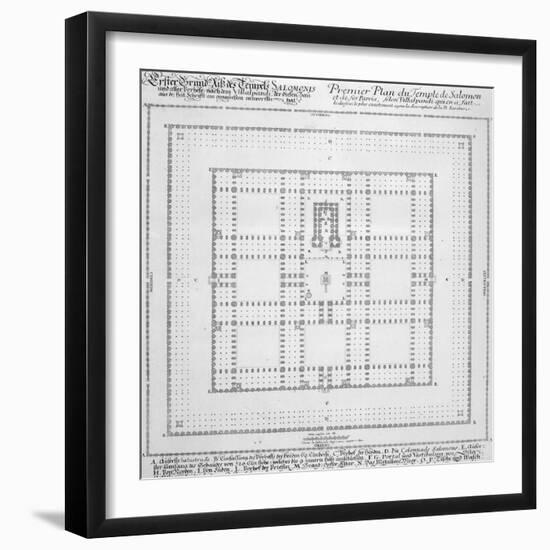 Plan of the Temple of Solomon, Jerusalem, Fron "Entwurf Einer Historischen Architektur," 1721-Johann Bernhard Fischer Von Erlach-Framed Giclee Print