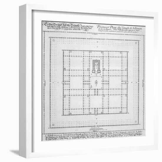 Plan of the Temple of Solomon, Jerusalem, Fron "Entwurf Einer Historischen Architektur," 1721-Johann Bernhard Fischer Von Erlach-Framed Giclee Print