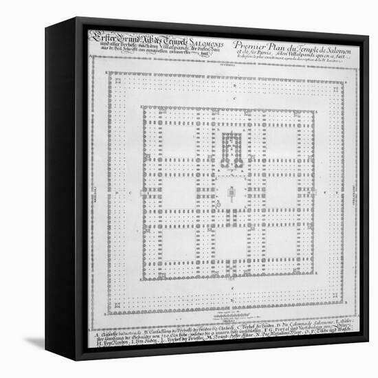 Plan of the Temple of Solomon, Jerusalem, Fron "Entwurf Einer Historischen Architektur," 1721-Johann Bernhard Fischer Von Erlach-Framed Stretched Canvas