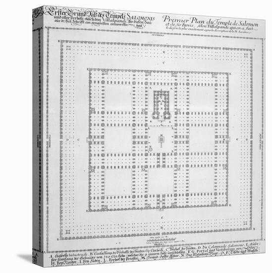 Plan of the Temple of Solomon, Jerusalem, Fron "Entwurf Einer Historischen Architektur," 1721-Johann Bernhard Fischer Von Erlach-Stretched Canvas