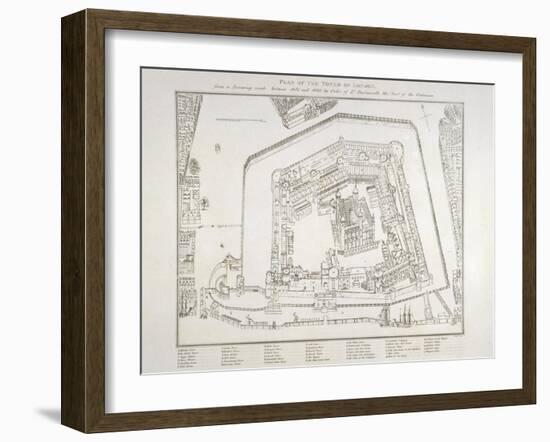 Plan Of the Tower Of London-null-Framed Giclee Print