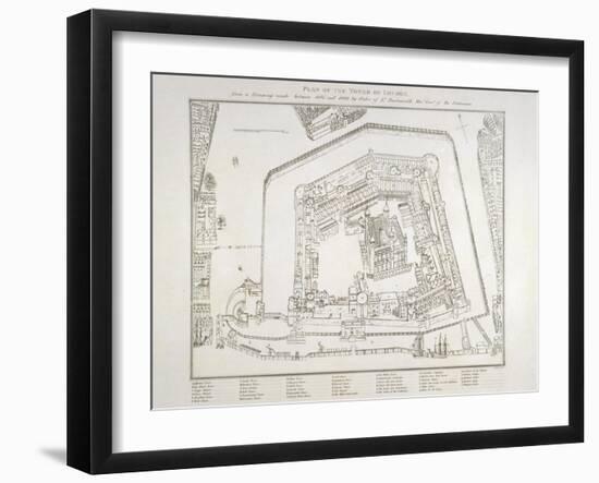 Plan Of the Tower Of London-null-Framed Giclee Print