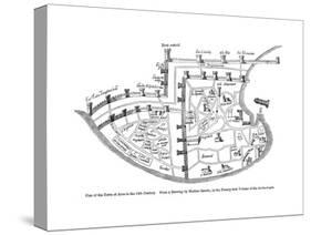 Plan of the Town of Acre, Palestine, 14th Century-null-Stretched Canvas