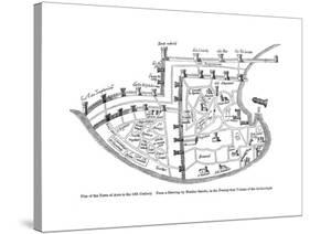 Plan of the Town of Acre, Palestine, 14th Century-null-Stretched Canvas