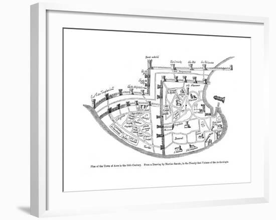 Plan of the Town of Acre, Palestine, 14th Century-null-Framed Giclee Print