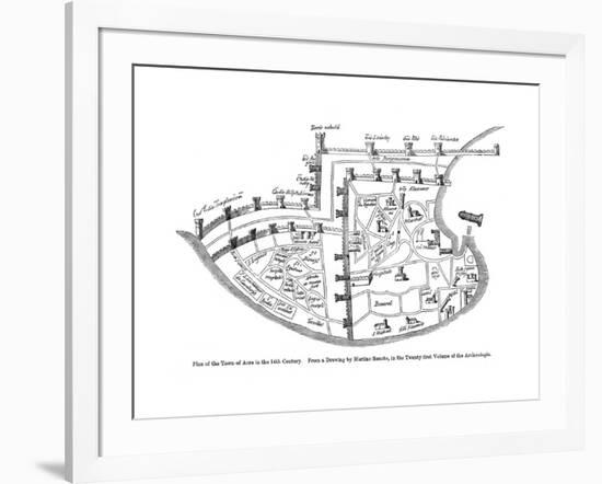 Plan of the Town of Acre, Palestine, 14th Century-null-Framed Giclee Print