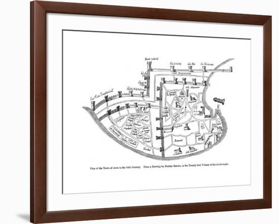 Plan of the Town of Acre, Palestine, 14th Century-null-Framed Giclee Print