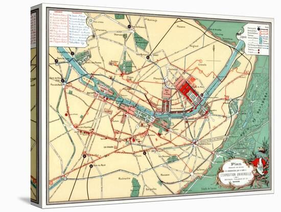 Plan of the Universal Exposition, Paris, 1889-null-Stretched Canvas