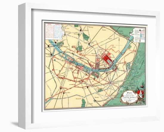 Plan of the Universal Exposition, Paris, 1889-null-Framed Giclee Print