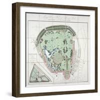 Plan of the Zoological Gardens, Regent's Park, St Marylebone, London, 1828-Edward Mogg-Framed Giclee Print