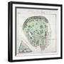 Plan of the Zoological Gardens, Regent's Park, St Marylebone, London, 1828-Edward Mogg-Framed Giclee Print