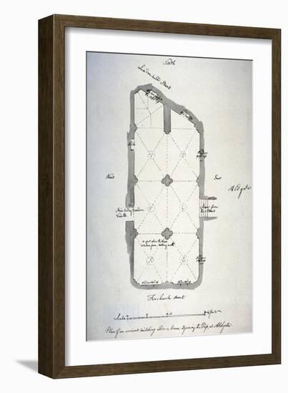 Plan of Vaulting in St Michael's Crypt, Aldgate, London, 1784-John Carter-Framed Giclee Print