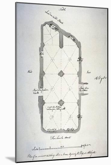 Plan of Vaulting in St Michael's Crypt, Aldgate, London, 1784-John Carter-Mounted Giclee Print