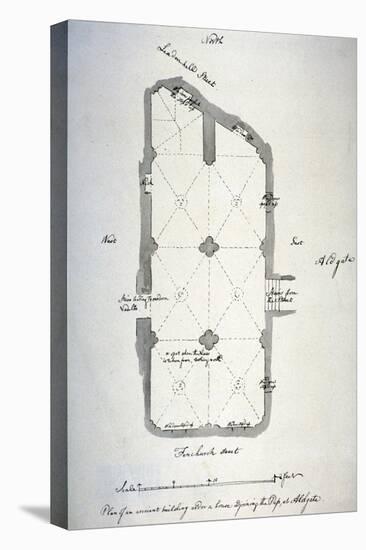 Plan of Vaulting in St Michael's Crypt, Aldgate, London, 1784-John Carter-Stretched Canvas