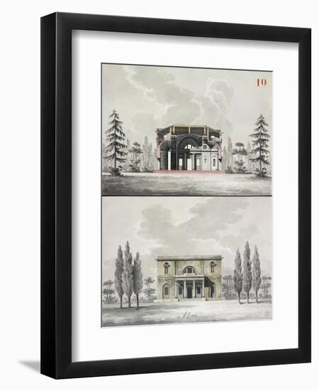 Plan of Villa Reale Di Marlia in Lucca, Section and Elevation-Pasquale Poccianti-Framed Premium Giclee Print