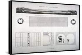 Plan, Sections and Elevations of the Thames Tunnel, London, 1835-E Turrell-Framed Stretched Canvas