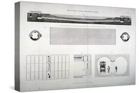 Plan, Sections and Elevations of the Thames Tunnel, London, 1835-E Turrell-Stretched Canvas