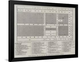 Plan Showing the Ravages of the Late Fire at Kingston, Jamaica-null-Framed Giclee Print