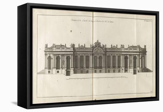 Planche 100 : Elévation de la façade du Palais Bourbon, du côté de l’entrée.-Jacques-François Blondel-Framed Stretched Canvas