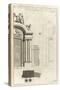 Planche 104 : Plan élévation et profil de la porte cochère de l’Hôtel de Lassay-Jacques-François Blondel-Stretched Canvas