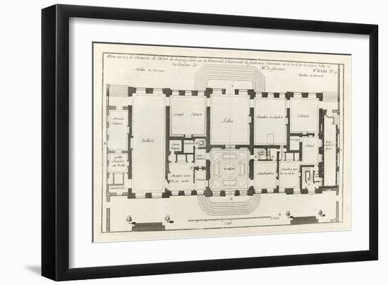 Planche 105 : Plan du rez-de-chaussée de l’Hôtel de Lassay, rue de l’Université à Paris.-Jacques-François Blondel-Framed Giclee Print