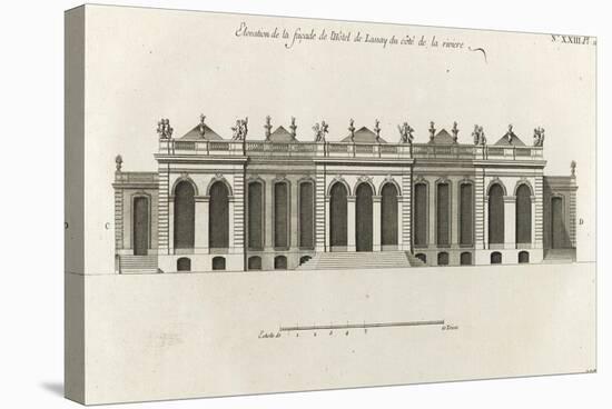 Planche 107 : Elévation de la façade l’Hôtel de Lassay, du côté de la rivière (la Seine)-Jacques-François Blondel-Stretched Canvas