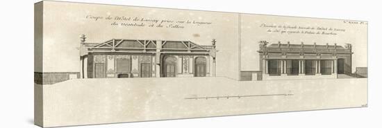 Planche 108 : Coupe de l’Hôtel de Lassay sur la longueur du vestibule et du salon-Jacques-François Blondel-Stretched Canvas