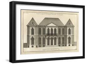 Planche 14 : Elévation de la façade du côté du jardin de l’hôtel de la duchesse du Maine-Jacques-François Blondel-Framed Giclee Print