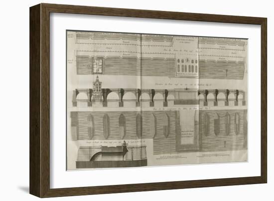 Planche 160 : Plan , élévation et élévation du Pont-Neuf à Paris-Pate-Framed Giclee Print