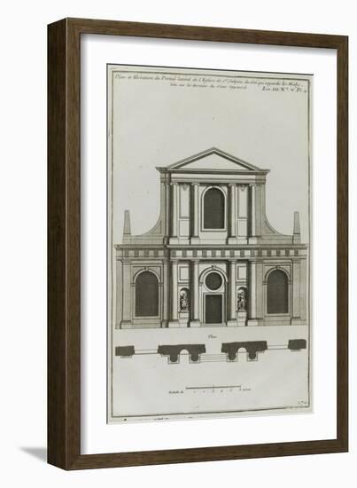 Planche 170 : Elévation du portail latéral sud de l’église Saint-Sulpice à Paris-Pate-Framed Giclee Print